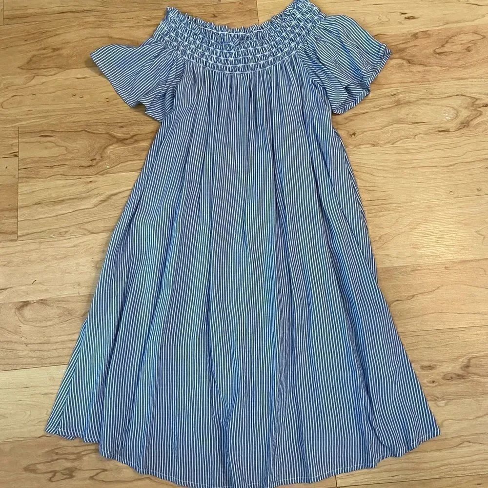 Cooperative Urban Outfitters off the shoulder blue and white stripe dress